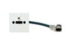 45x45, HDMI-Female with Lock-system, 0,2m cable,white